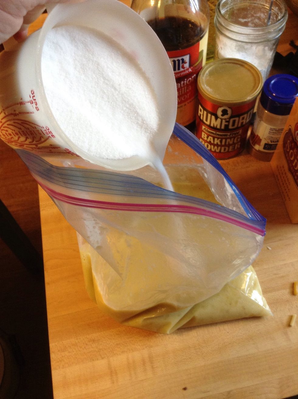 Now that your spouse is suffering form a full on concussion, you now will add the sugar, reseal and mix yet again.  If the spouse has recovered, time for more target practice!