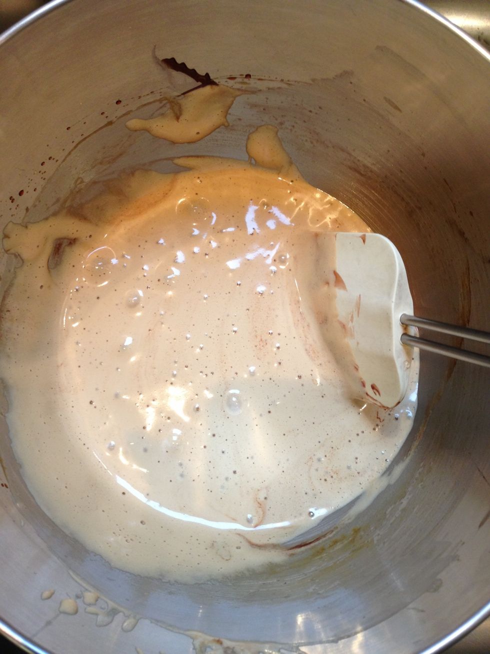 Now the egg- sugar mixture is ready add 2 Tsp of vanilla extract