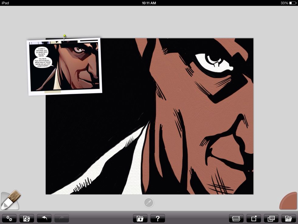 Now the fun part comes. I create a new layer and drag it all the way to the bottom for color. It's best to start with basic or flat colors before adding light and shadow.