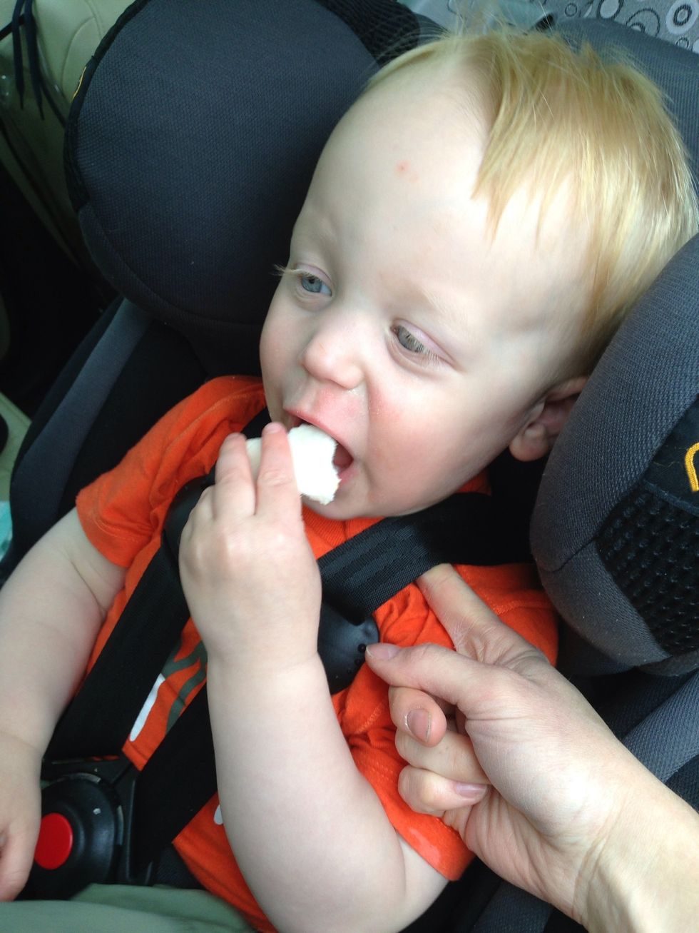 Now the lap portion is snug and so is the chest and should portion! One finger should fit underneath...