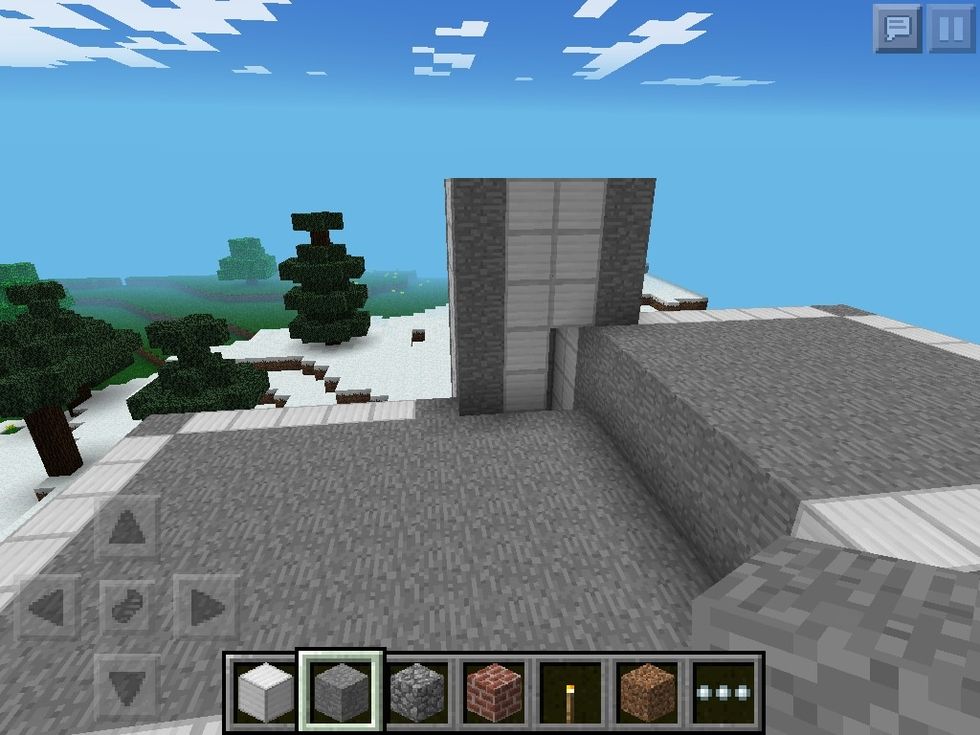 Now the tower, leave a hole for a door