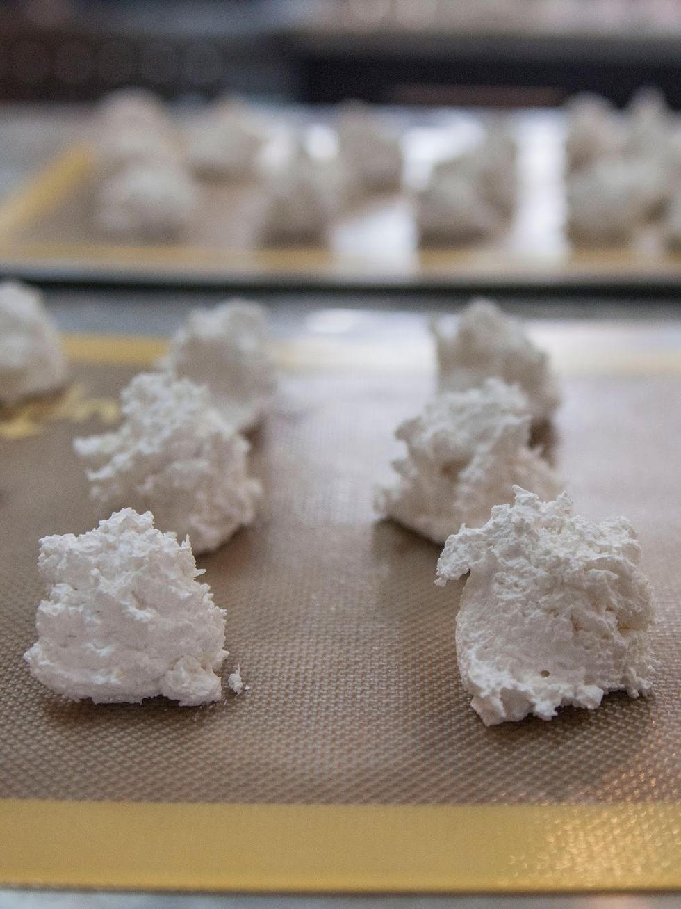 Now the waiting period. Set the macaroons out to "dry" at room temperature for 2 hours.