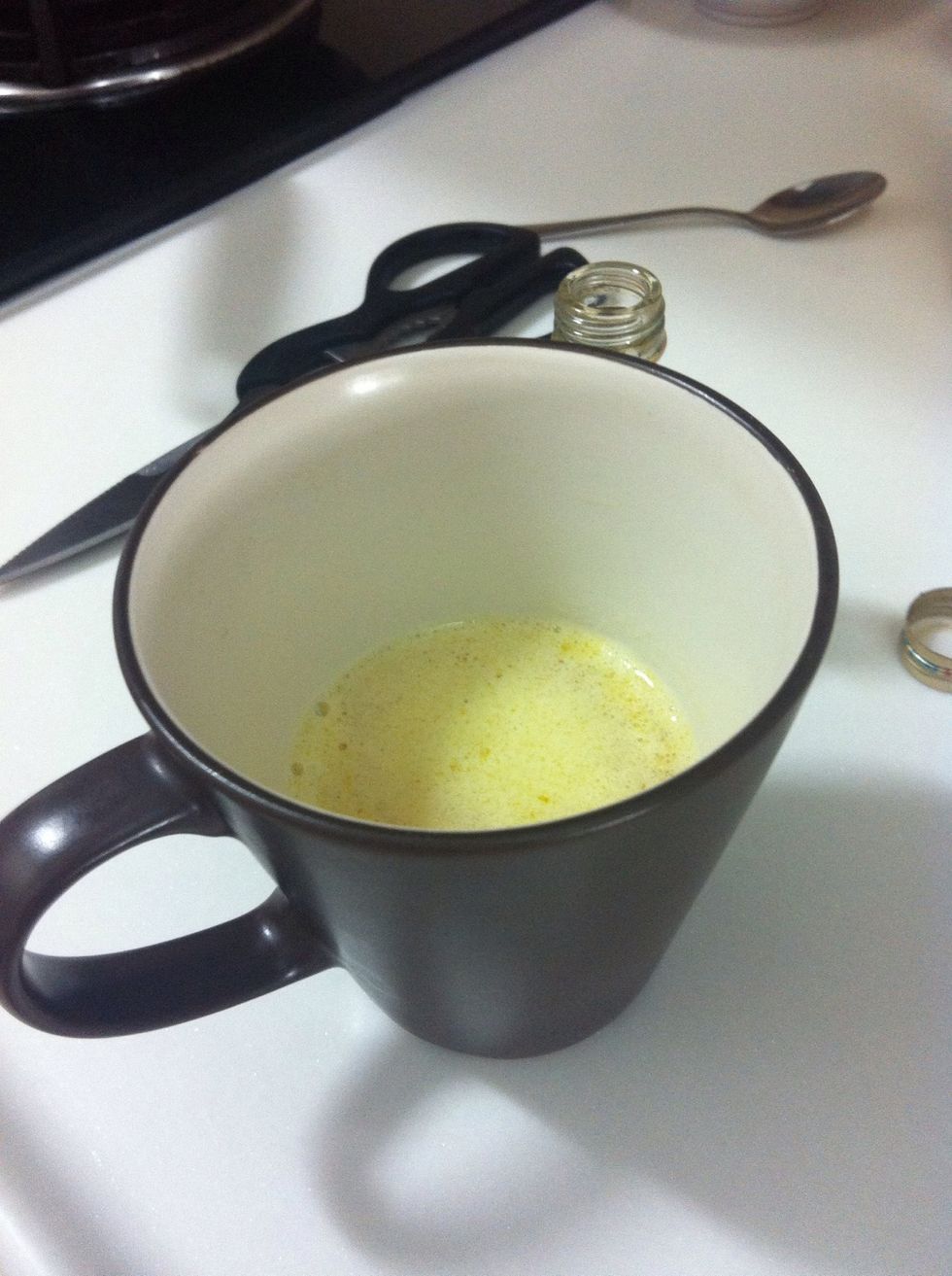 Now the wet ingredients- Melt butter into a cup