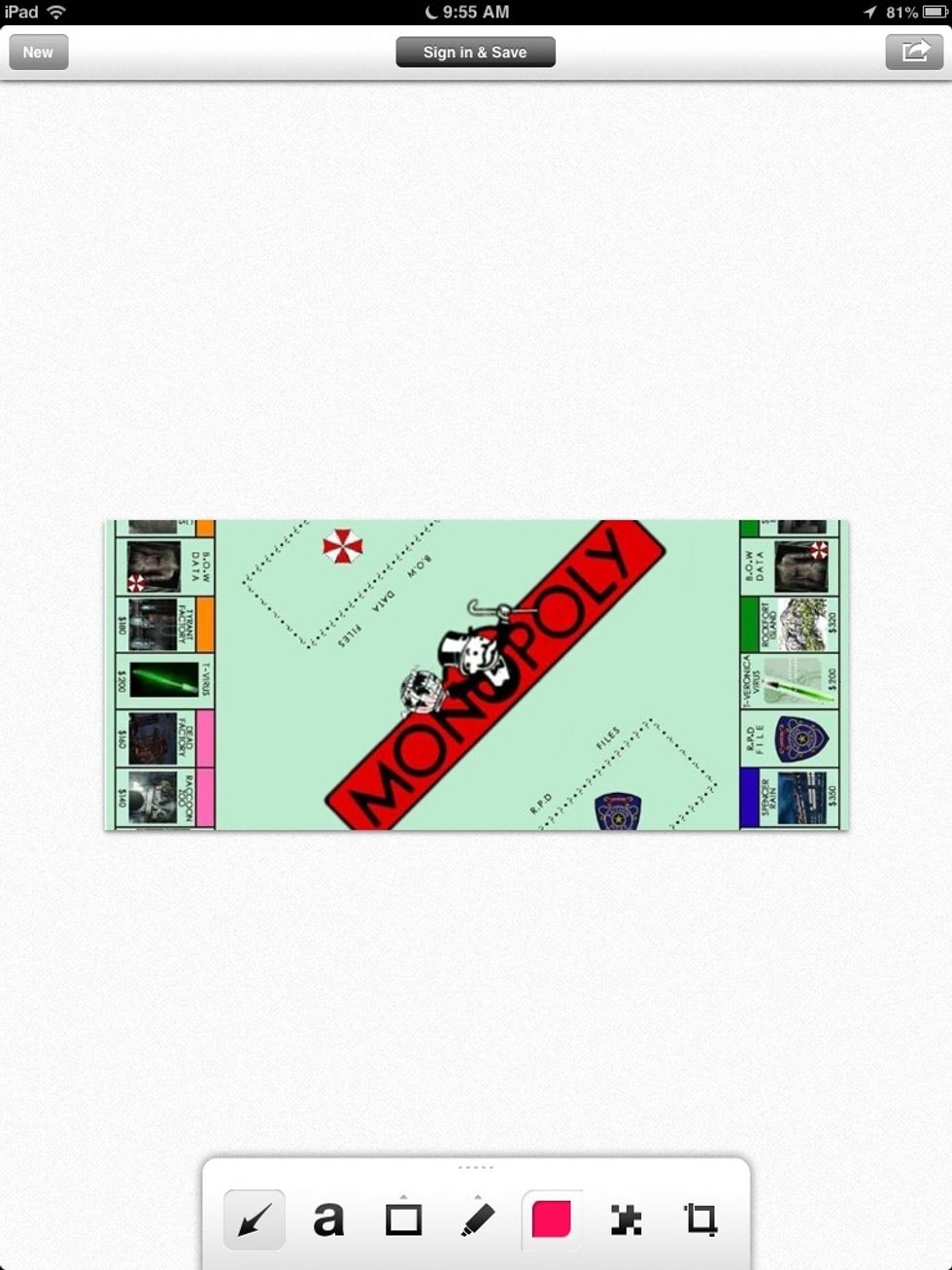 Now there is a bar at the bottom with items you can use Cut,bribe,color,arrows,and that is all