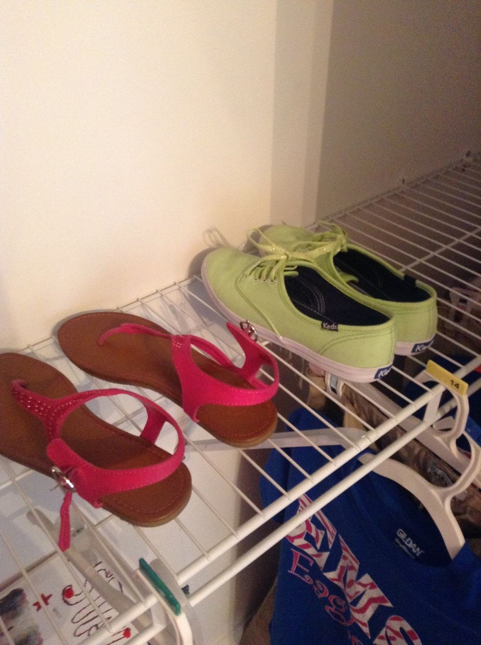 Now, think about your shoes. You don't want huge heels if you plan on dancing a ton, but you also want to look nice. Try wearing a small heel and then slipping ballet flats into your necessities bag.