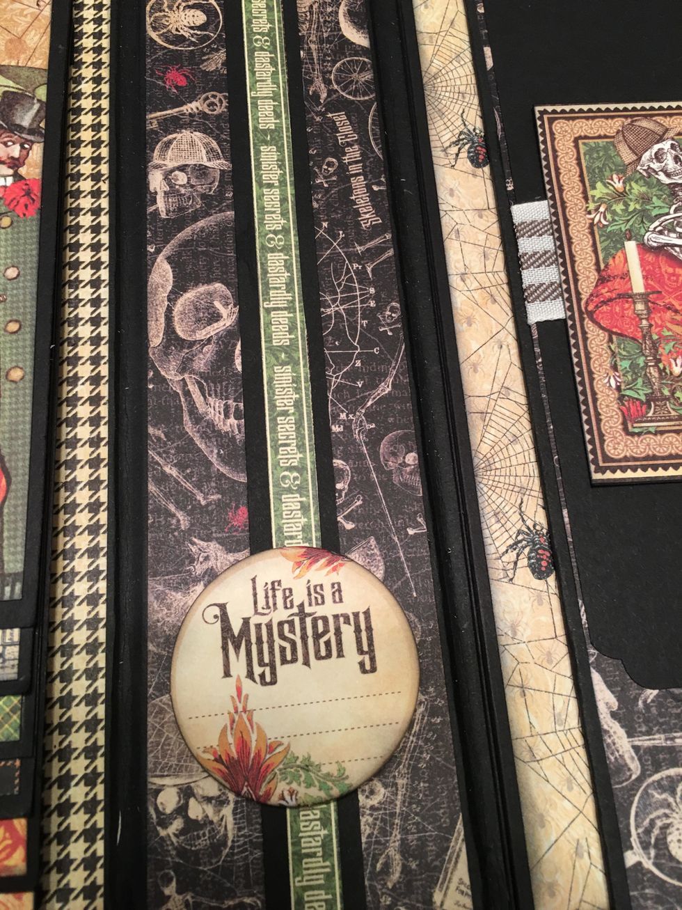 Now this piece will slide easily from the top to the bottom of the spine area of the album.