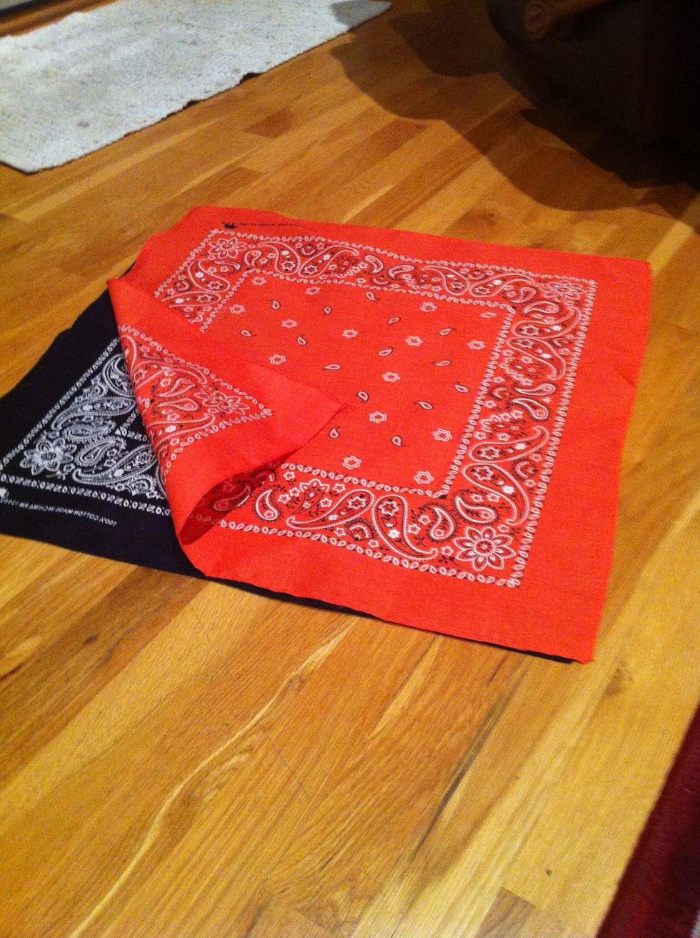 Now time for the smaller one. So line up the bandanas