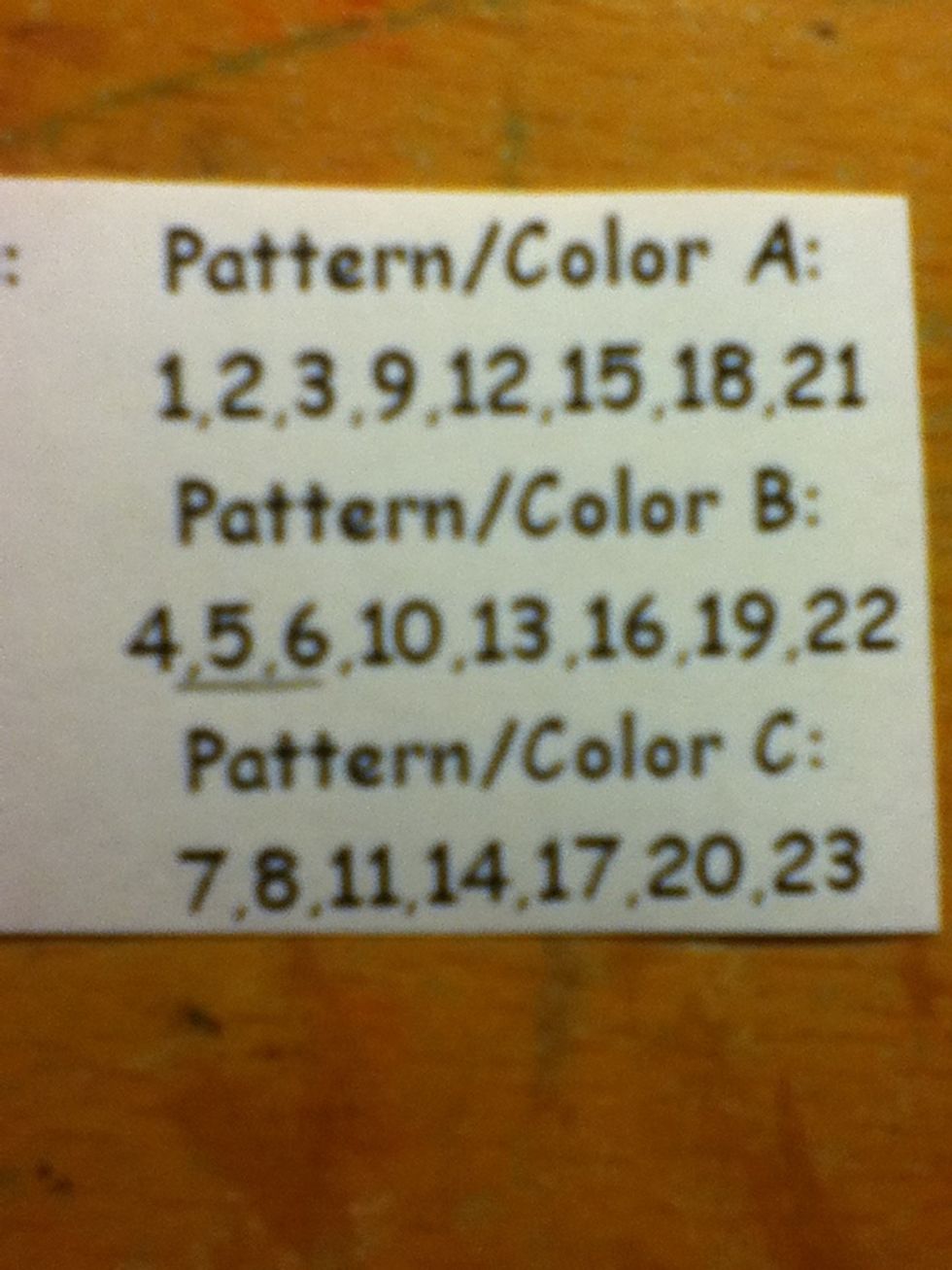 Now time to do pattern/colour b