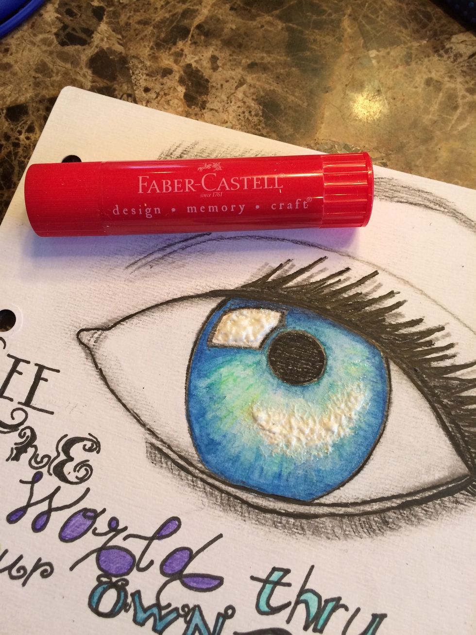 Now to add some POP! Using my Faber Castell Design Memory Craft (R) Gelato (R) Double Scoop (R) in Red Cherry....