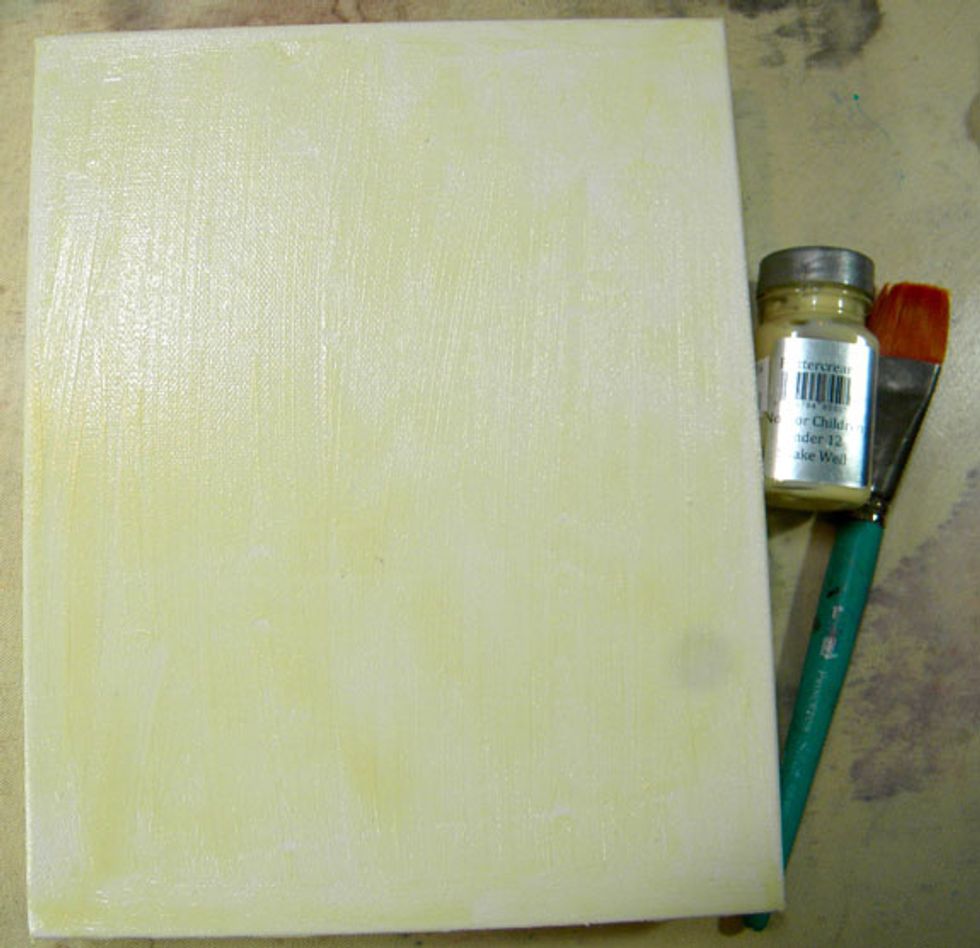 Now to create the layers on the canvas. Start with Buttercream Sorbet. Art Anthology mediums are best when colors are layered because they are semi-transparent.