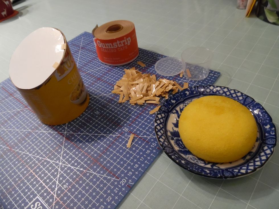 Now to join the parts together. Learn to love Gumstrip! This is a great product for this kind of jointing. Easy to use and covers a multitude of sins. Cut into small strips and wet with a moist sponge