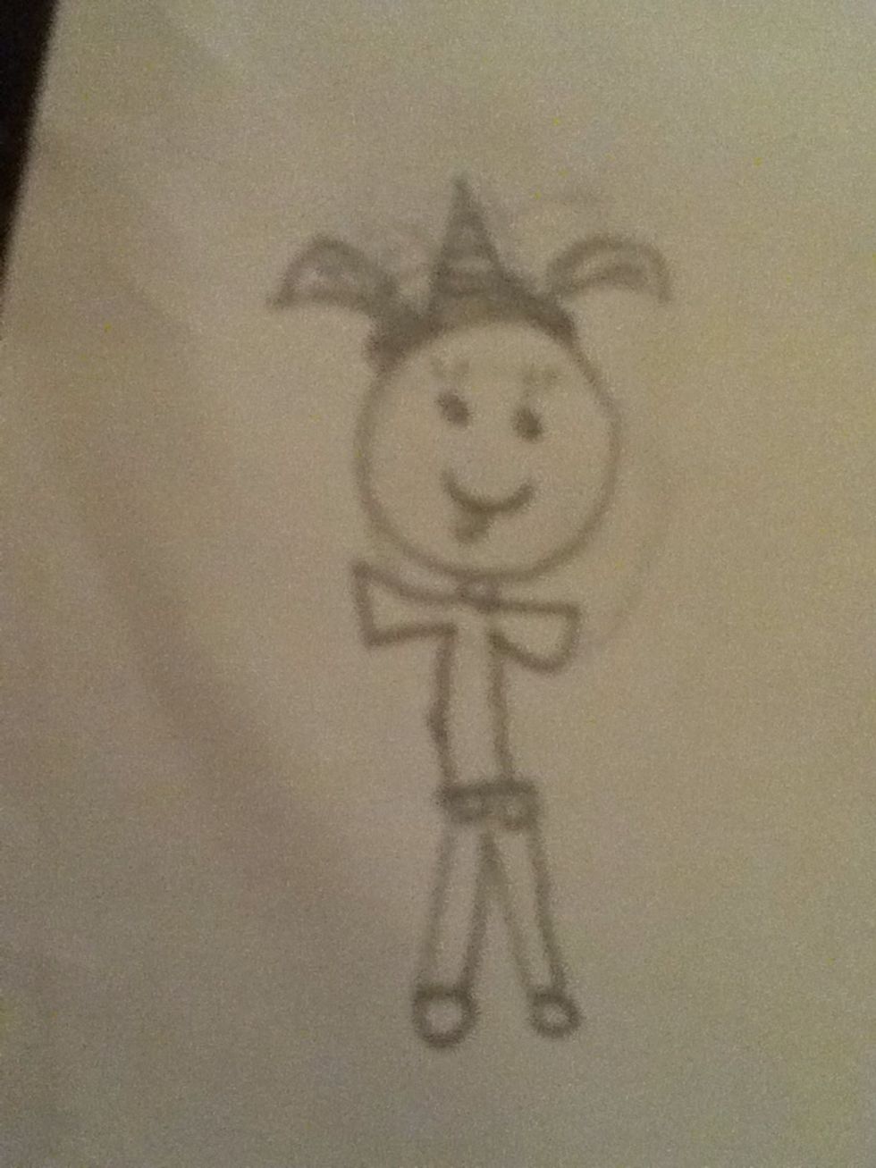 Now to make the pants fancier draw small pockets