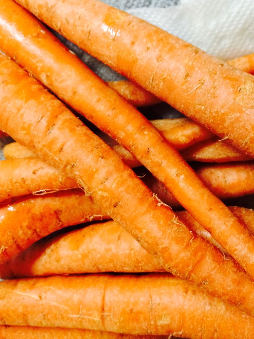Now to other veggies. I have fresh carrots. You can rummage the fridge for what you have, clean and cut it up too. I like to clean, skin and shred the carrots. My kiddies won't eat a carrot hunk.