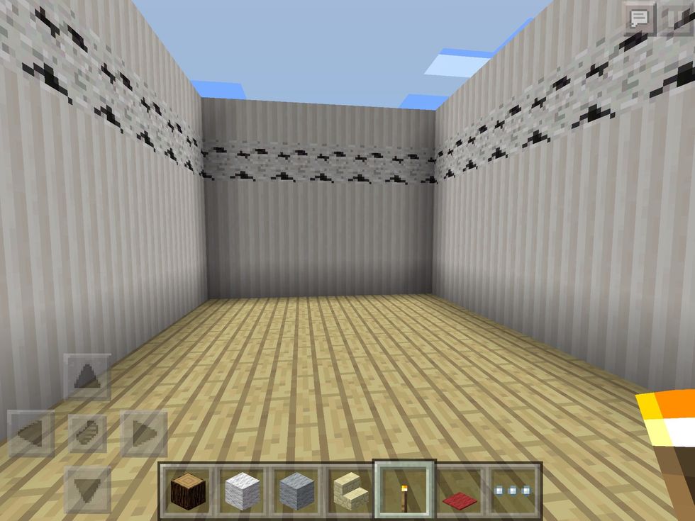 Now to the living room. I've used chiselled quartz and birch wood but you can pick any colour you like!