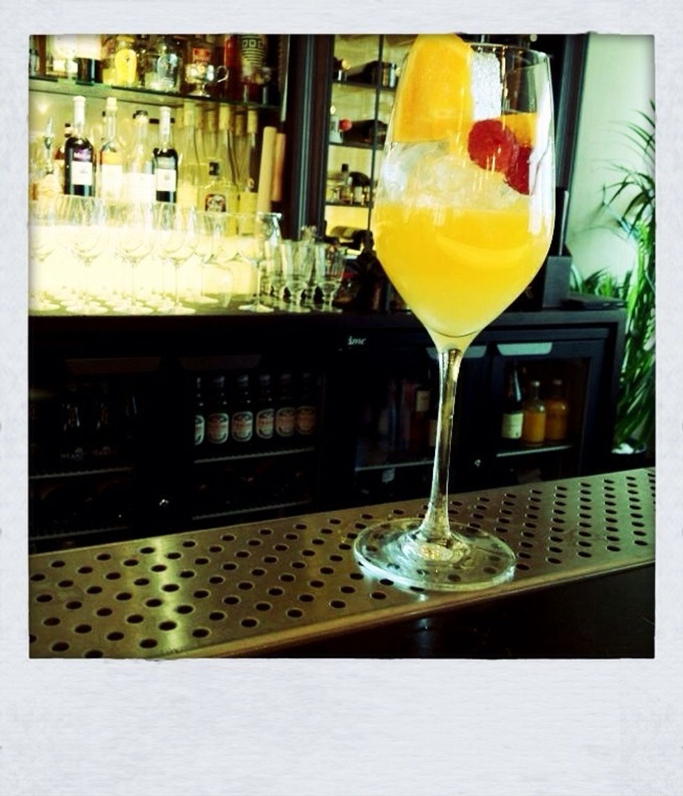 Now top up with ginger beer (we are partial to the brand Fever Tree), and stir.