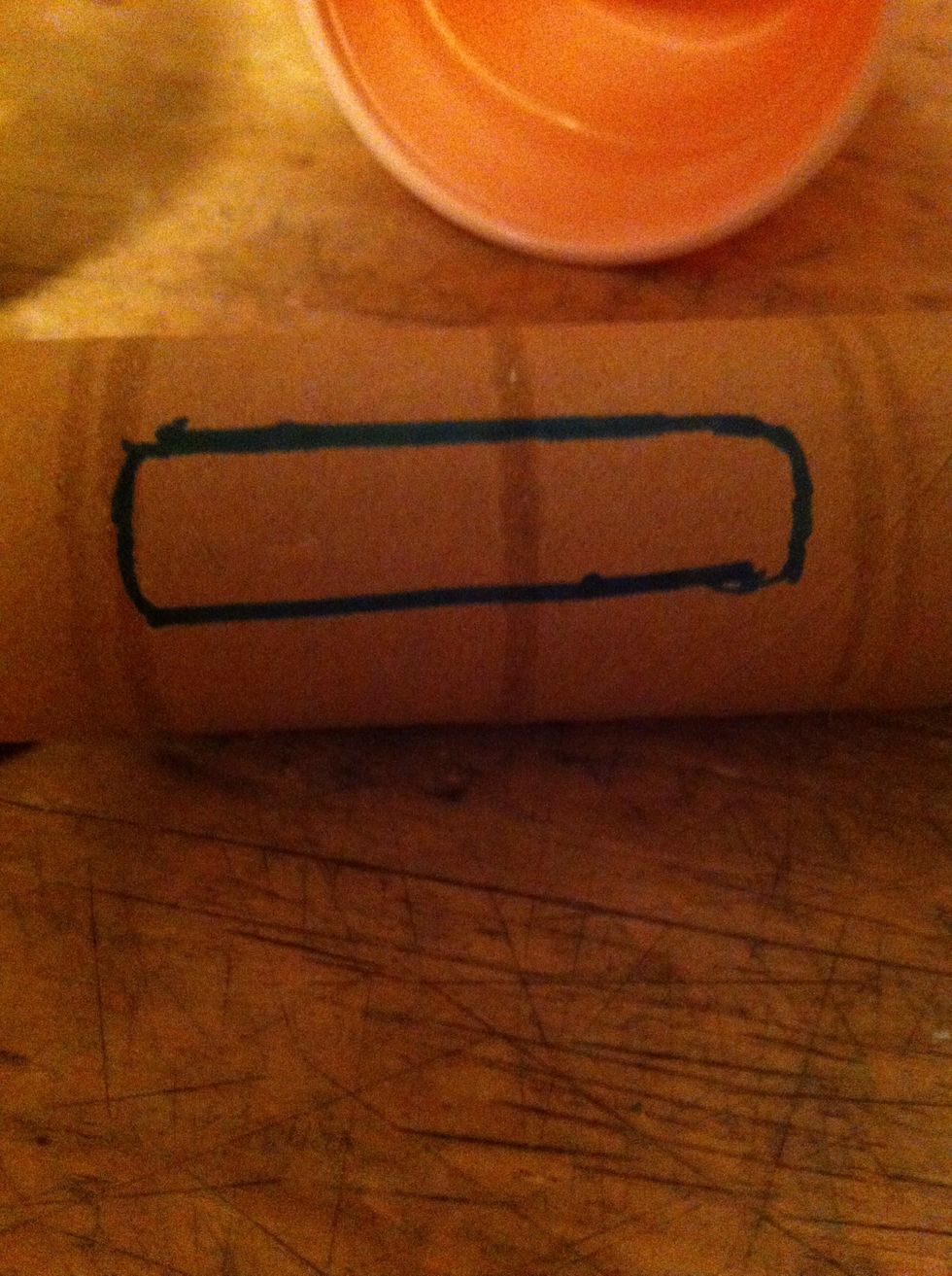 Now trace the bottom if your phone or iPod onto the paper towel roll