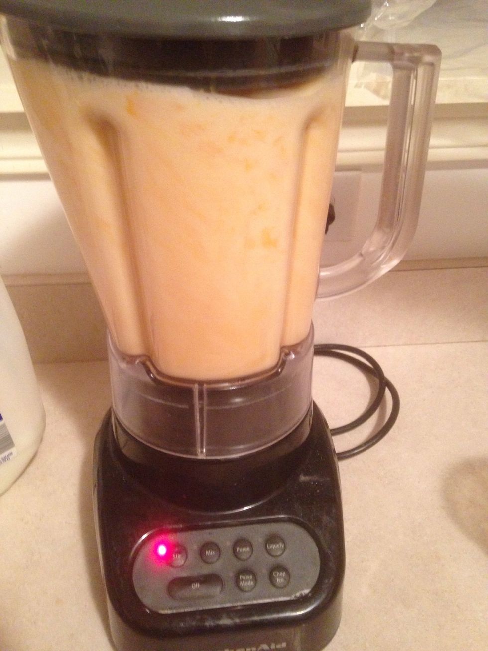 Now turn the blender on and blend it