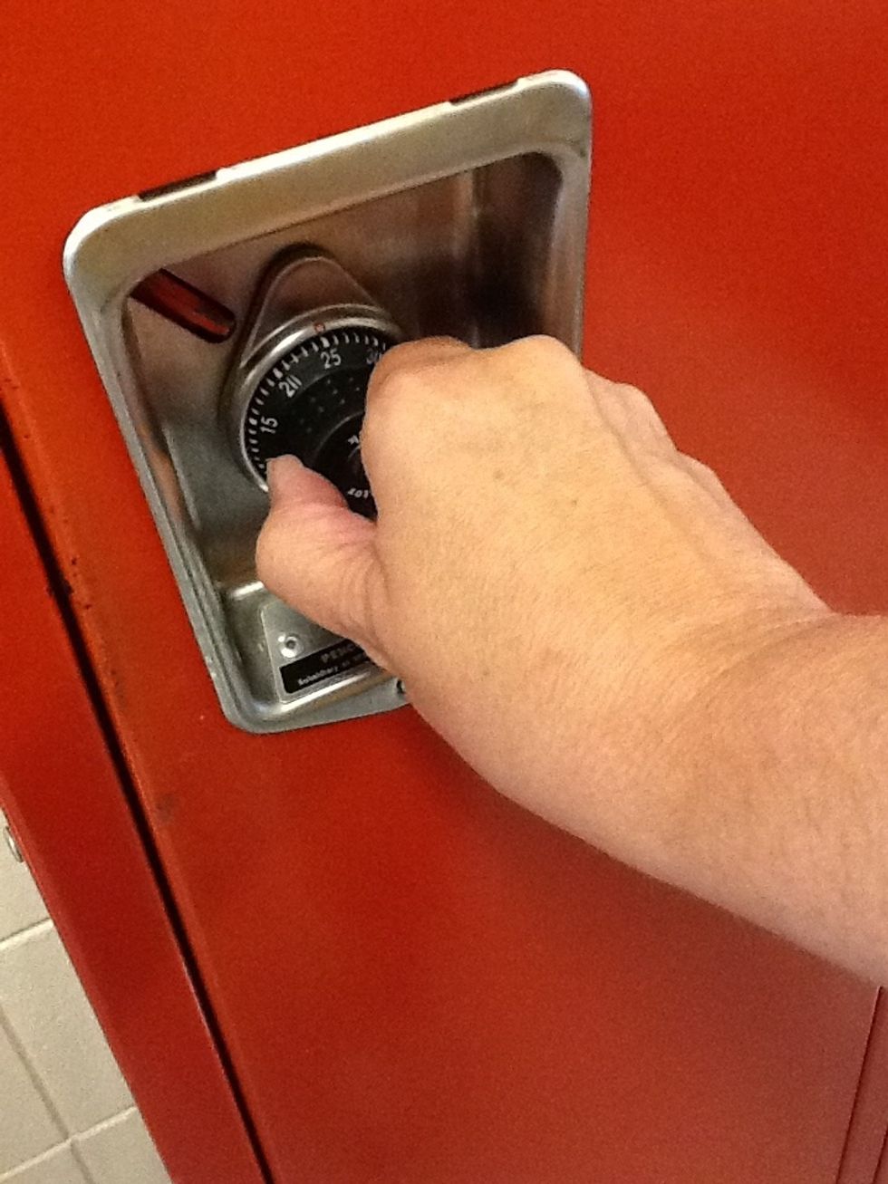 Now turn the dial to the right to your third number. In this case, 5.