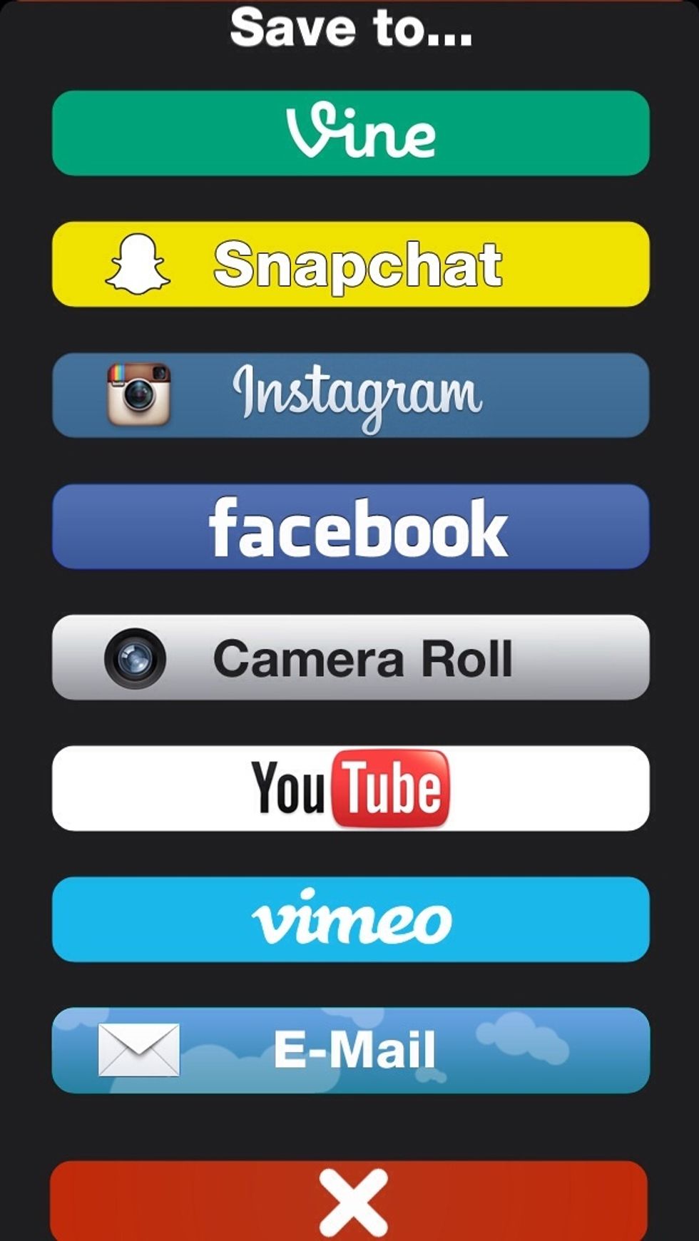 Now u can save it or if it's short enough show it on snapchat, vine, ect