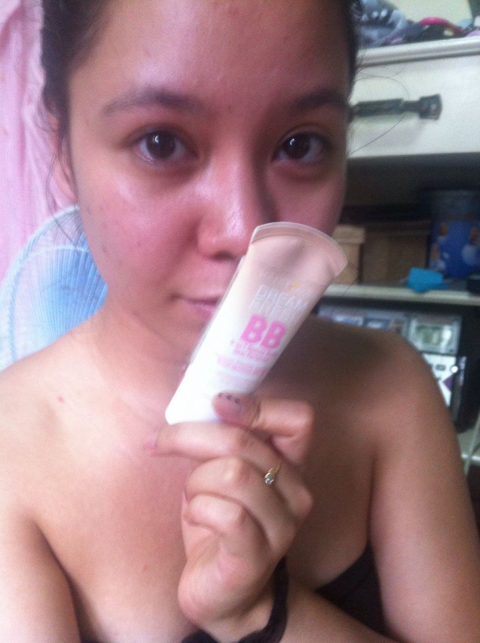 Now upto the makeup. I'm using maybelline's bb cream light/medium sheer tint we need that porcelain looking face for our heartbreaker look.