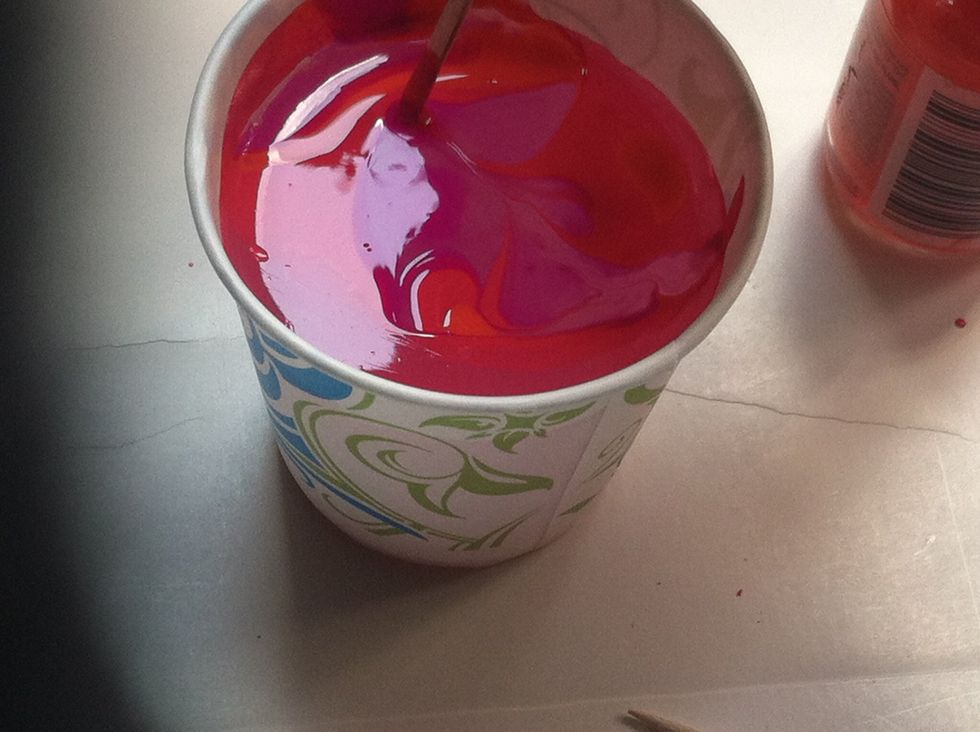 Now use a toothpick to swirl the colors a bit.