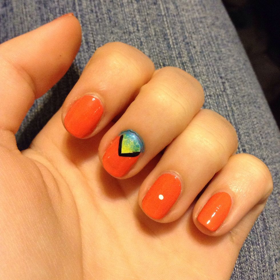 Now use the black striper to outline your triangle
