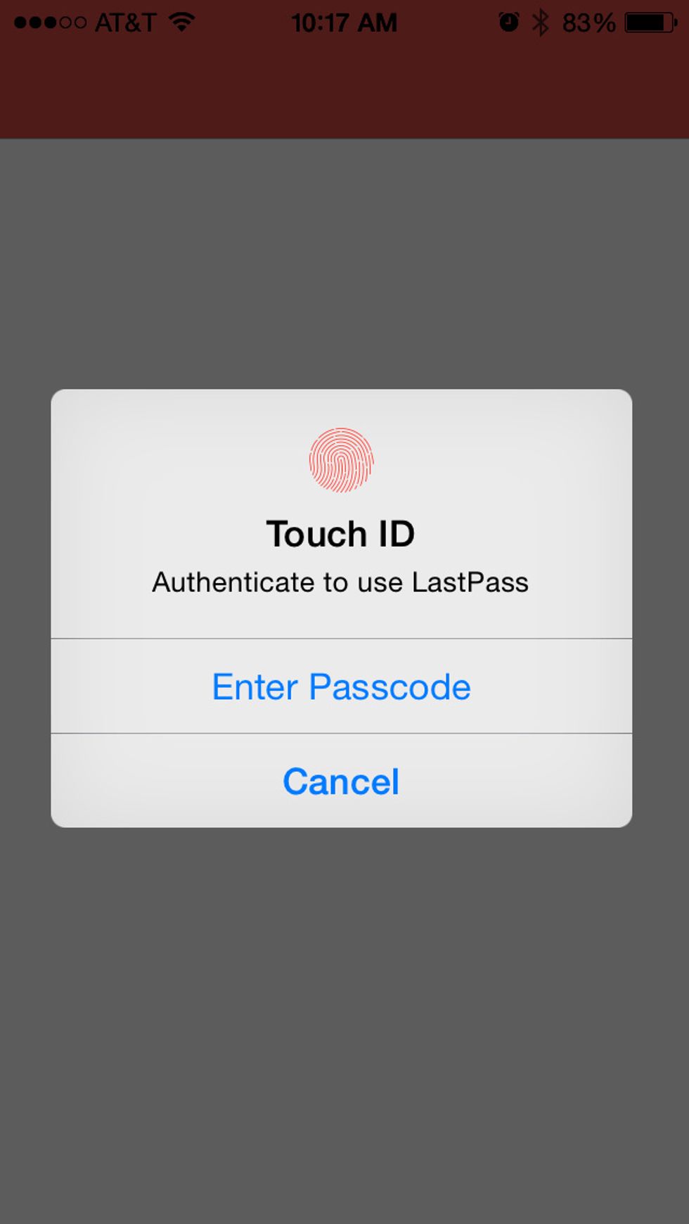 Now use Touch ID to authenticate LastPass