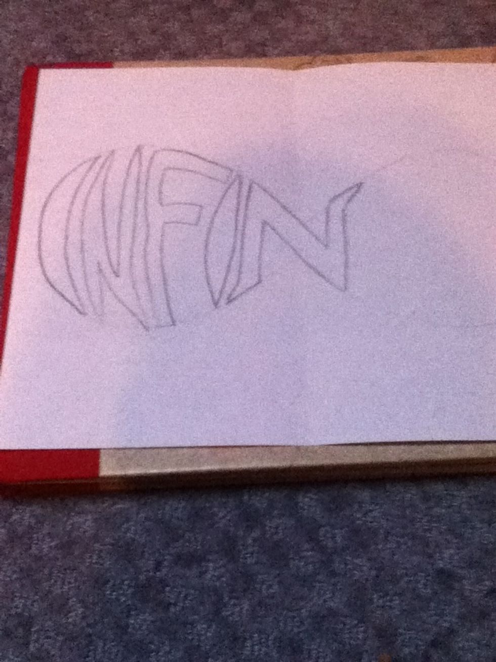 Now we add "N" and we can darken the letters we already did.