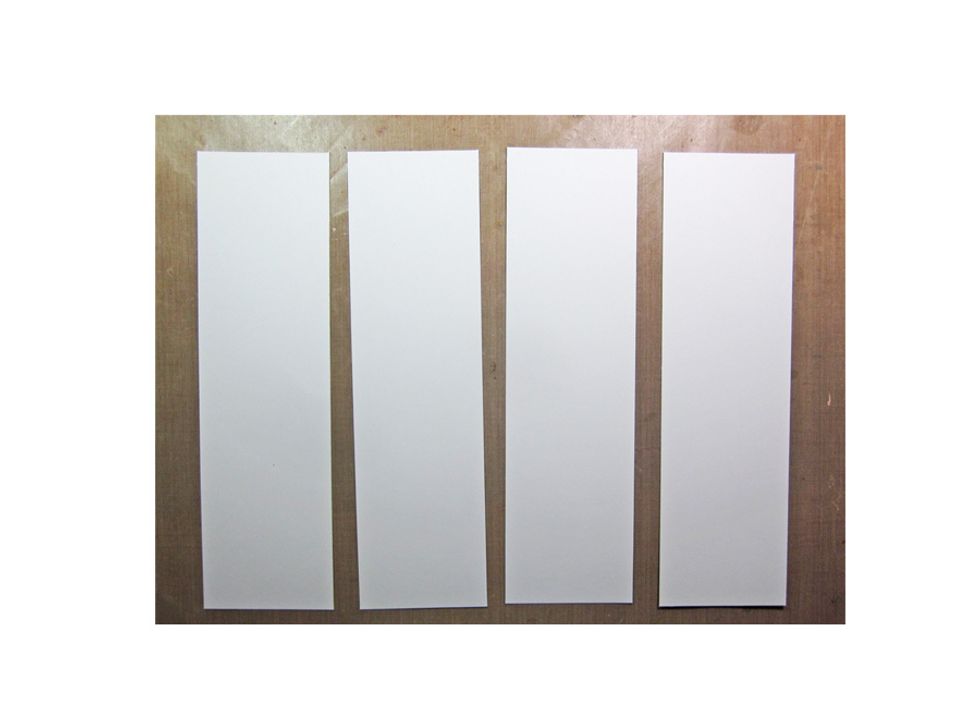 Now we are going to create the sleeves that will hold the drawers. Cut four 2 1/8 x 7 7/16".