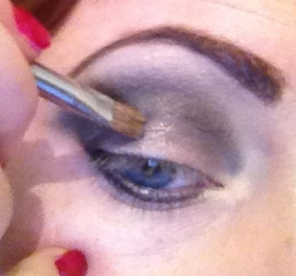 Now we can start working on adding glitter on a brush add glitter fixing gel I buy mine from peaches in Liverpool but I believe Barry M do a good product.  Add the gel to the centre of the eye