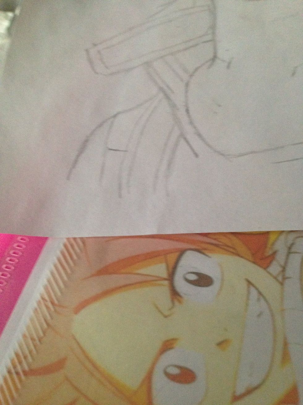 Now we continue drawing the right side of Kirito's clothes