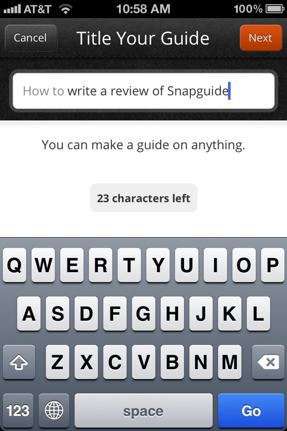 Now, we go back to the big, main center button at the bottom of the screen, Create, to create our own how-to guide. In this case, I\u2019m writing a how-to on how to review this app.