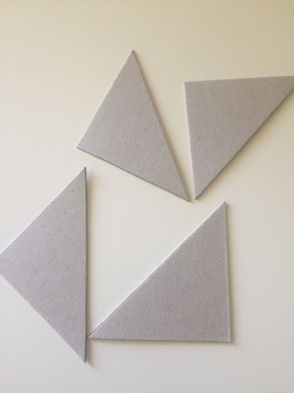 Now we have these four pieces of chipboard