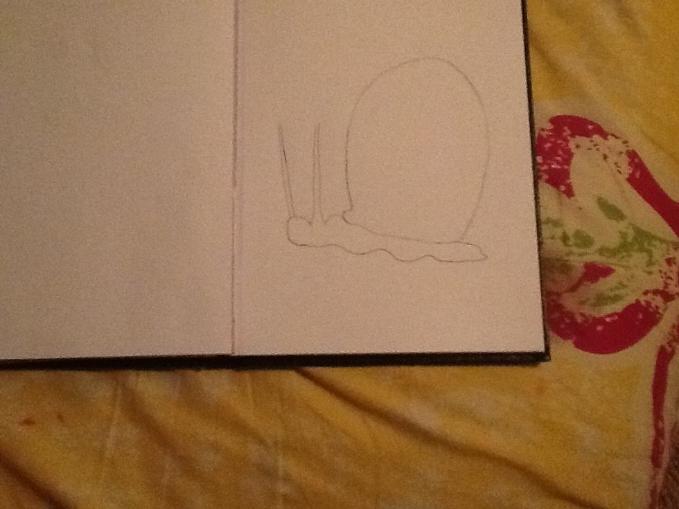 Now we make some waves on the bottom of the shell. Make sure you made a C shape when you start near the lines.