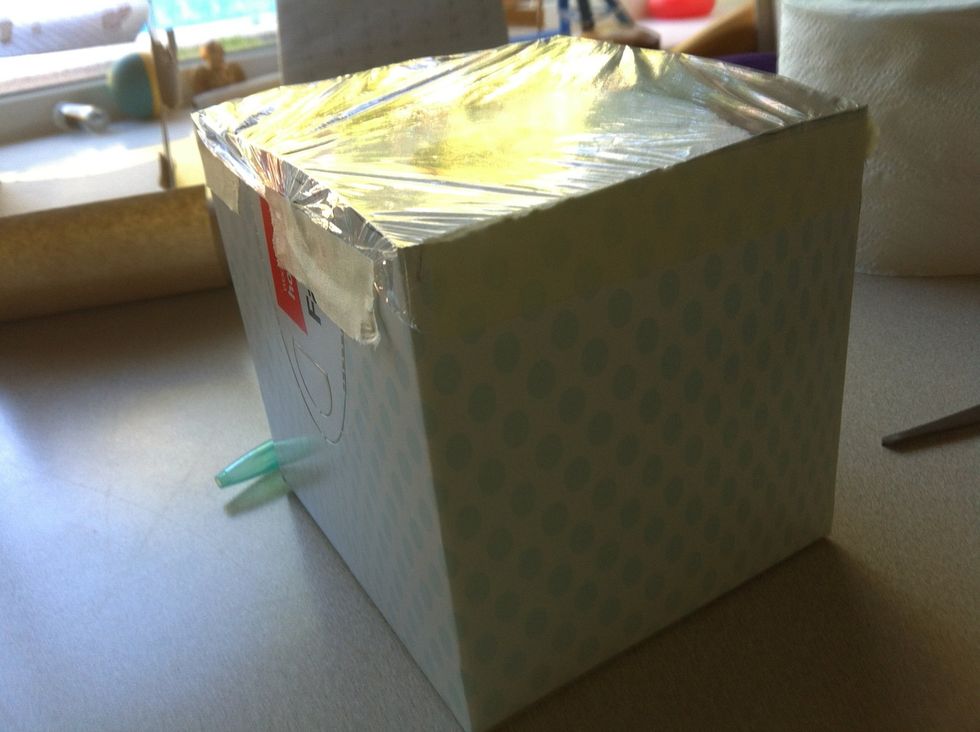 Now we need to cover the tape with paper