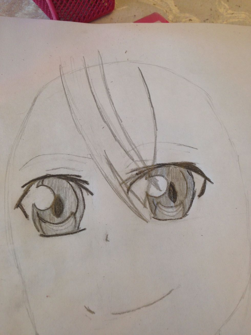 Now we're doing his hair! We're going to start off with the first part of his hair