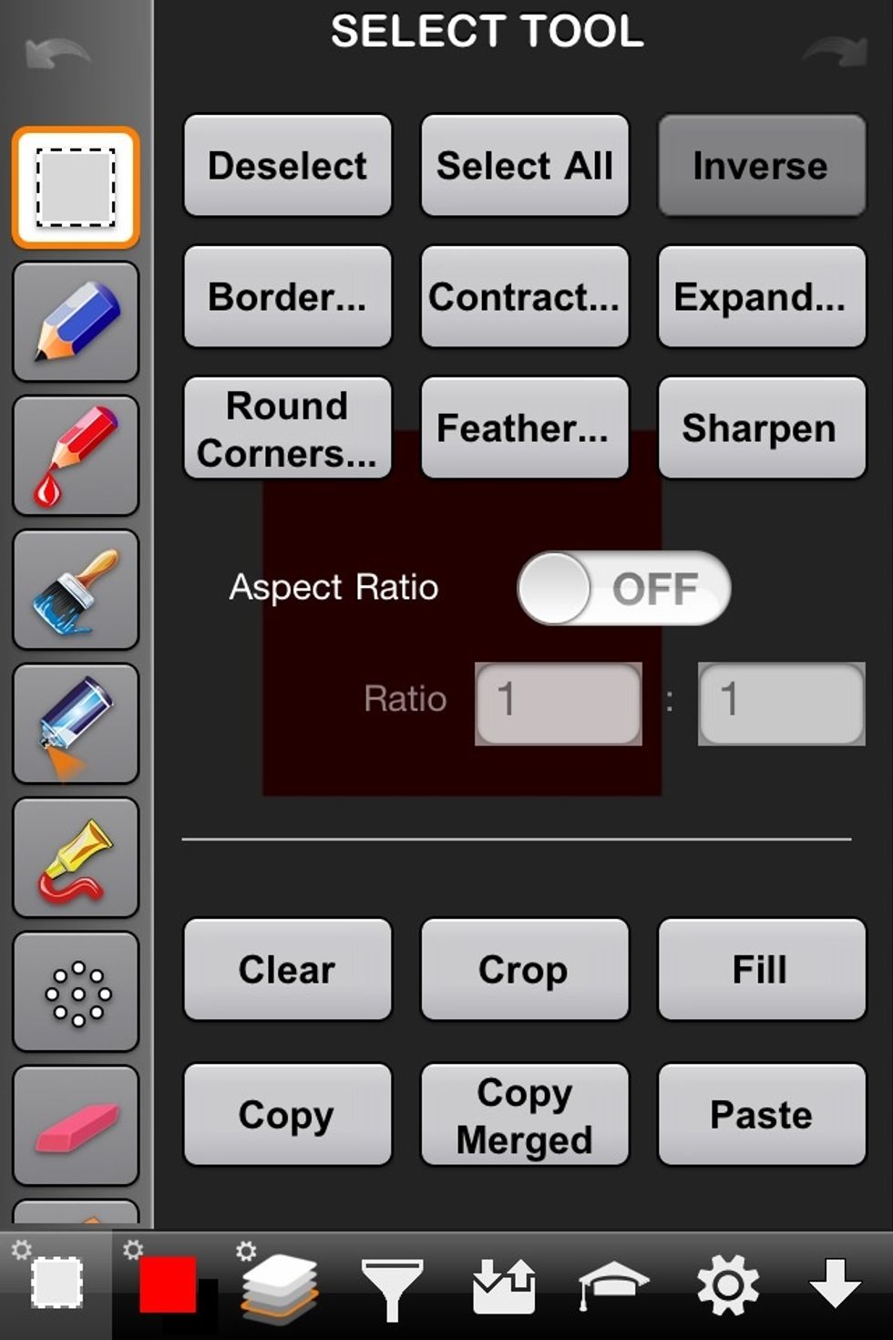 Now we're going to invert the selected area. So go to the selection settings and select Inverse.