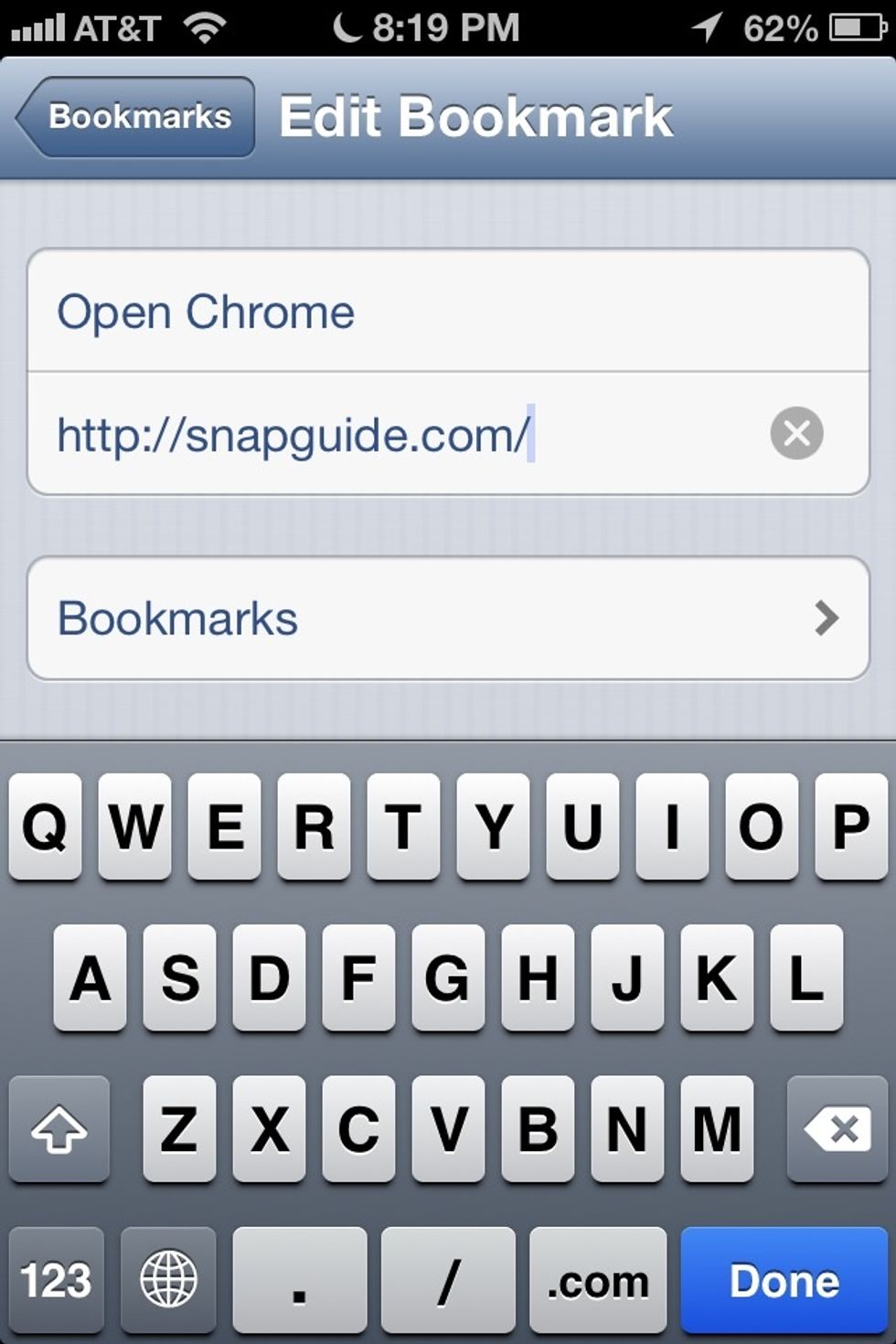 Now we're going to replace the URL with a script (code). In my example I'll be replacing the http://snapguide.com/ URL with a script.