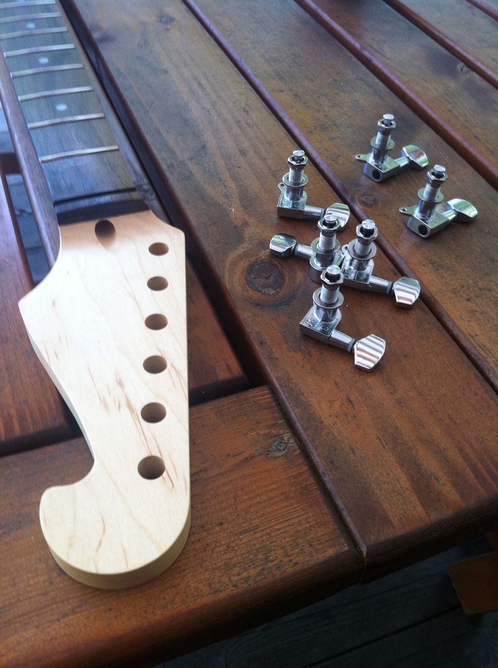 Now we're gonna put together the tuning keys.