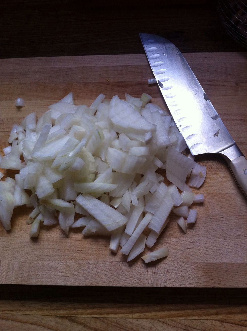 now we're moving the the second part of the list under "masala sauce" chop your onions.