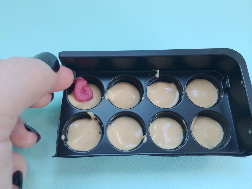 Now we shall put our tentacle bits inside the batter