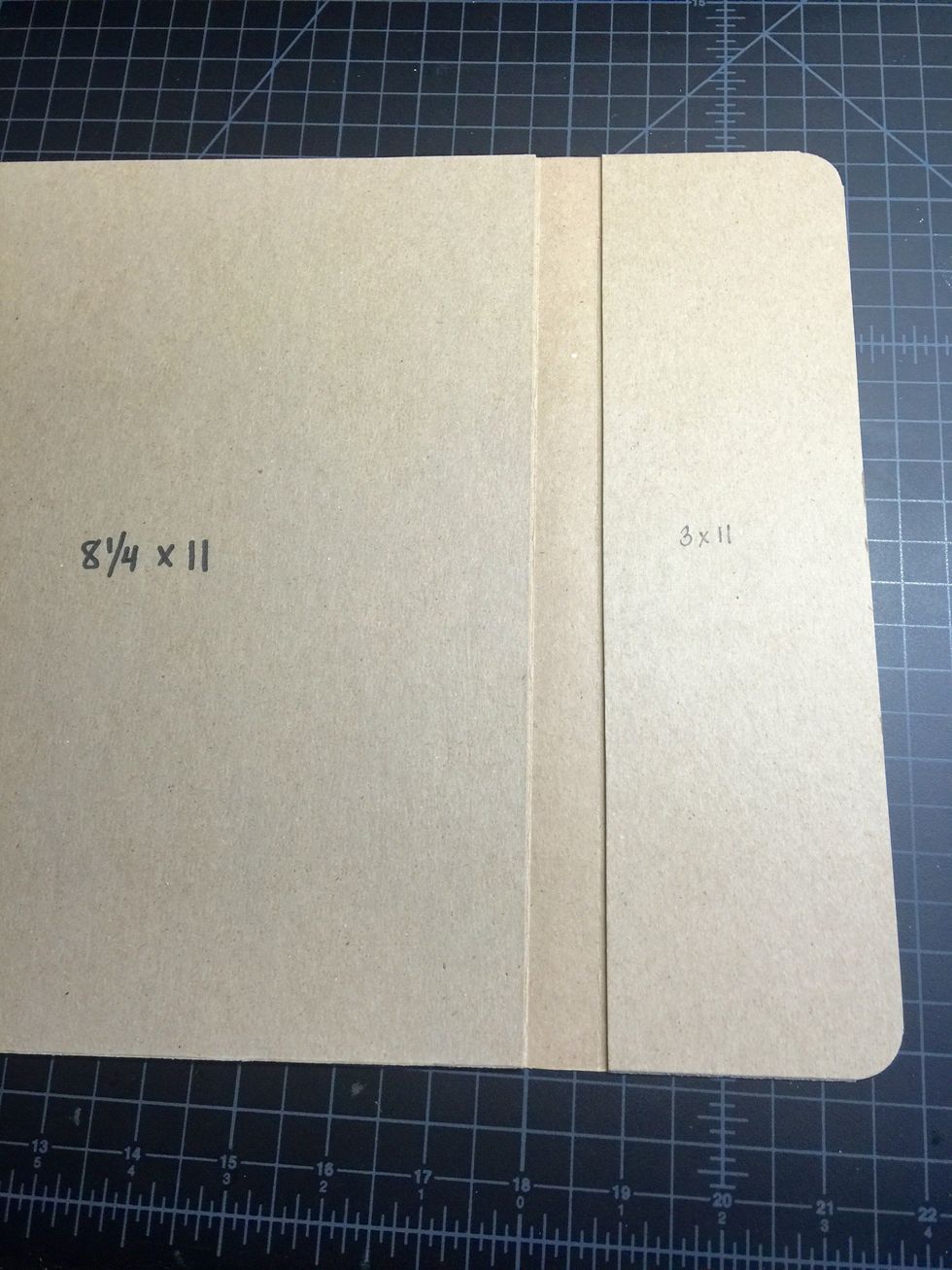 Now we want to add the larger flap (3" x 11") to the hinge as shown here...