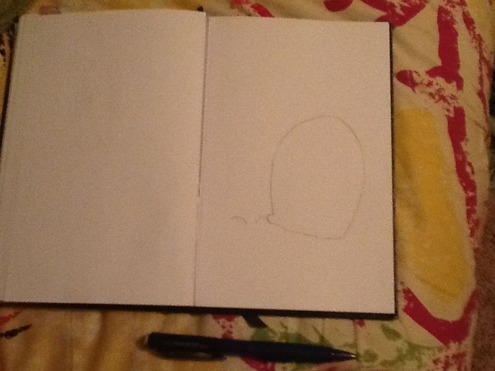 Now were we drew the half circle, we draw a small hump. AND leave some space between them.