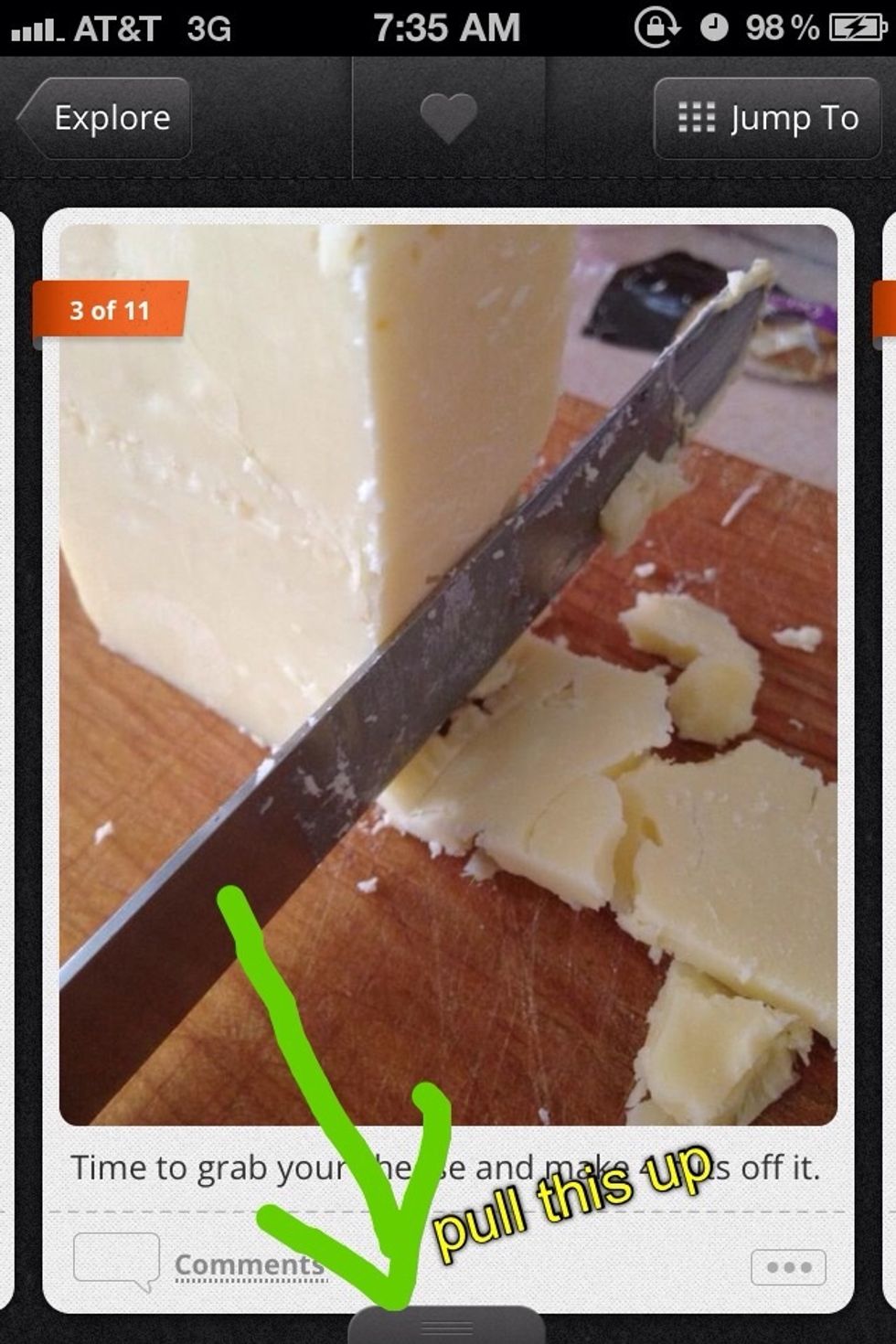 Now what do you do if your in the middle of a guide and you want to see the supples list again? Simple! Pull that rectangle up and behold the magic!
