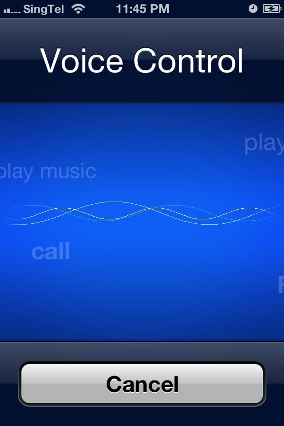 Now , when u hold the home button , you'll get this screen . It can still call , tell u the time . And it's just as good as Siri in helping u do simple stuff .