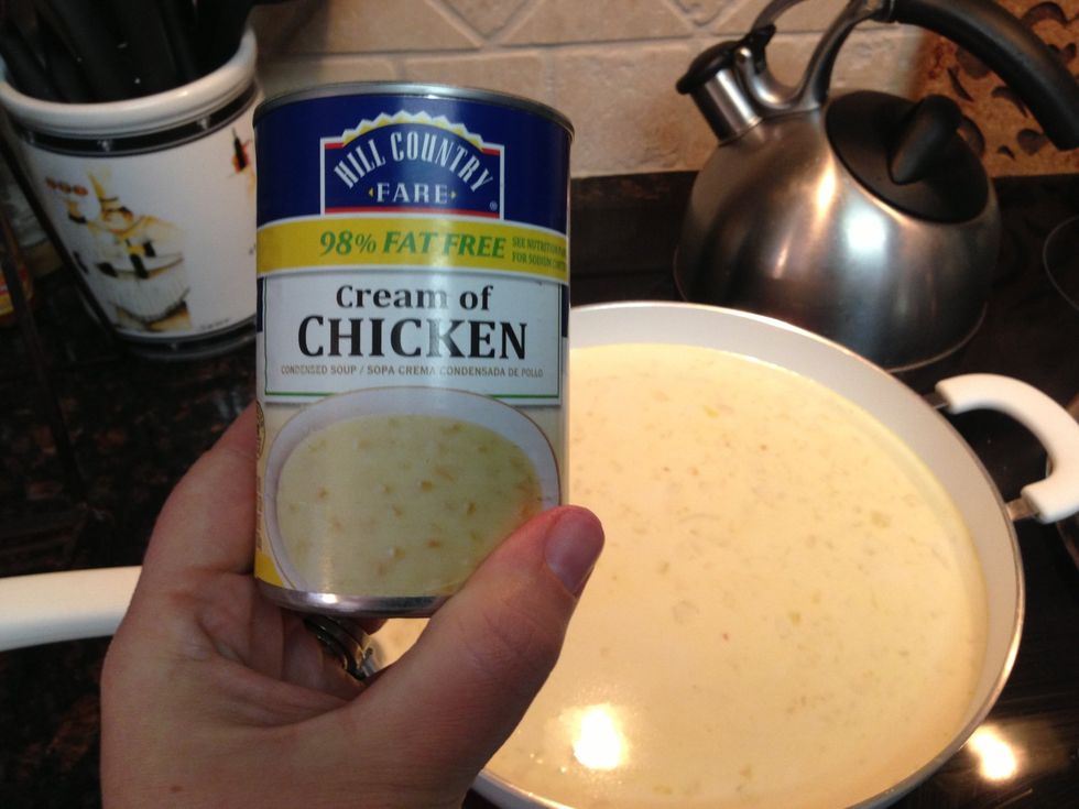 Now whisk in 1 can of Cream of Chicken.