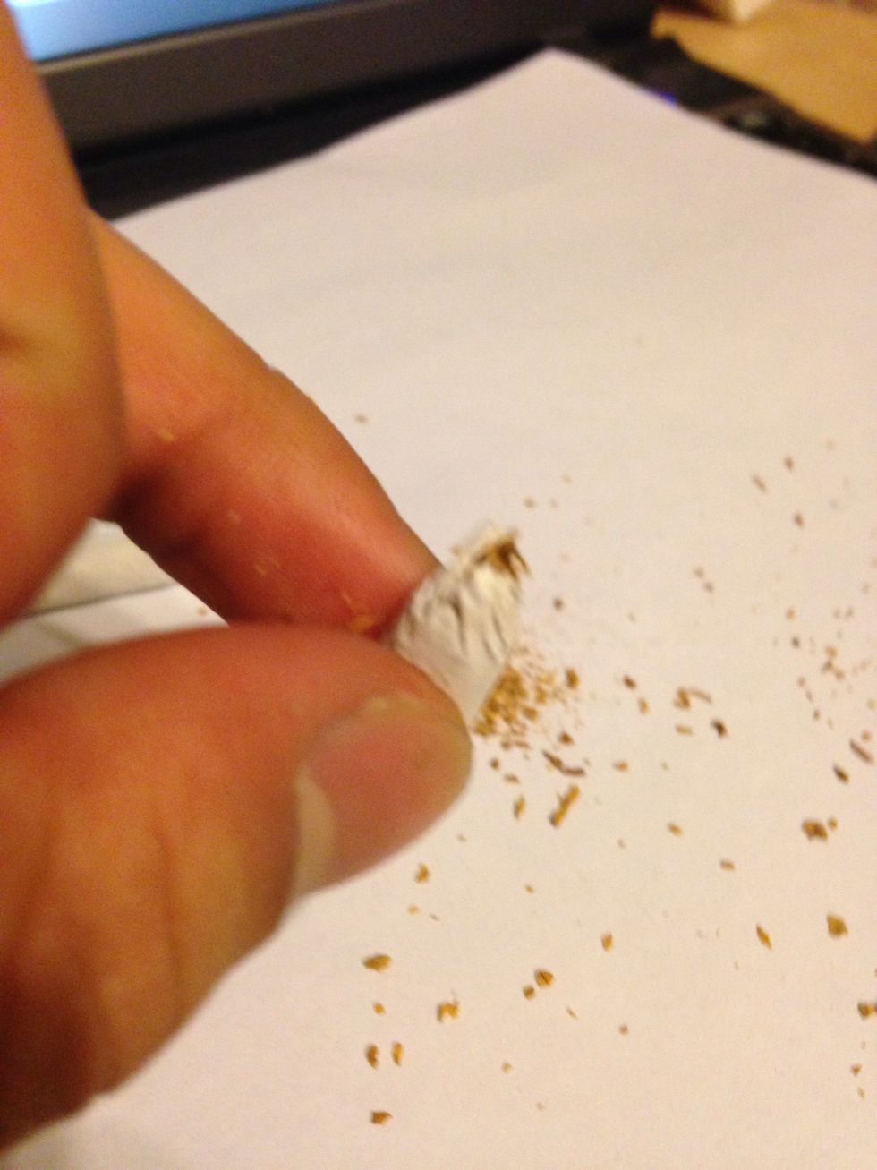 Now, with the other part make the end cornical by pinching it.