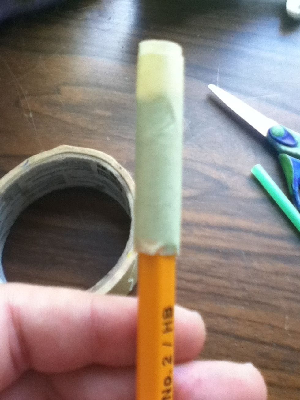Now wrap a peice of tape around the straw