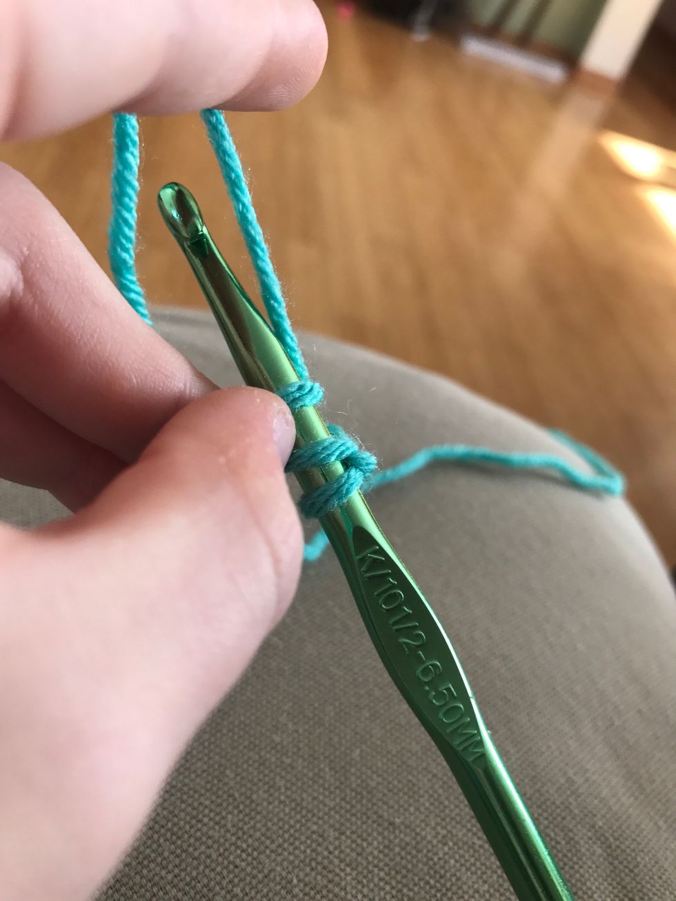 Now yarn over and pull 1 loop through