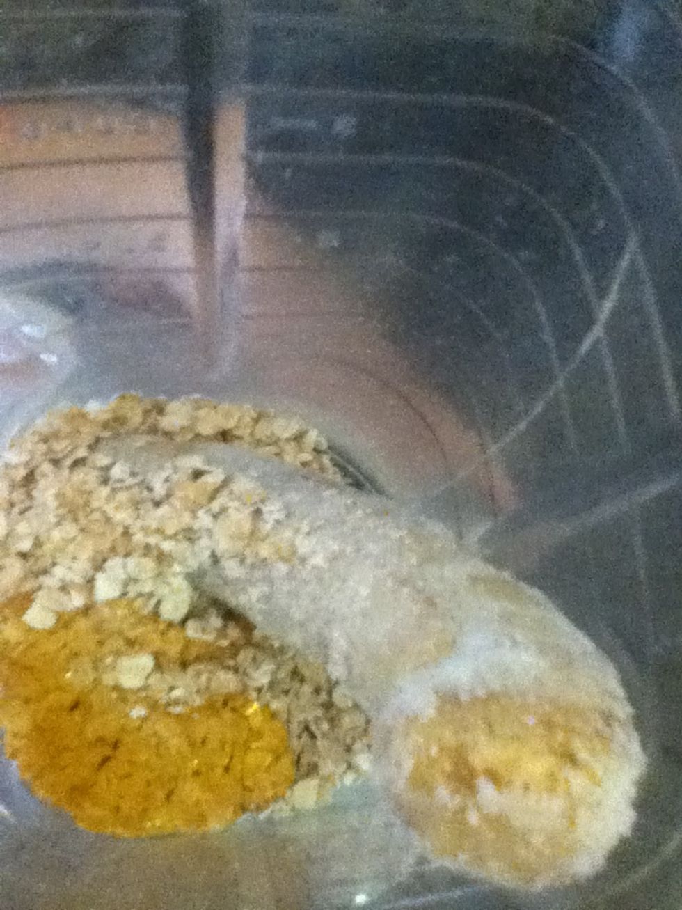 Now you add your 1 tsp. of honey. Usually I just eye it instead of measuring it out. The more honey you add the sweeter the smoothie.